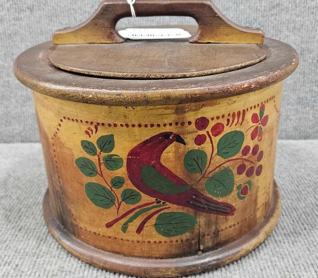 Rare early bird decorated pantry box (1 of 9)