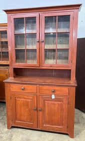 Incredible American 19th century Country 2pc stepback cabinet