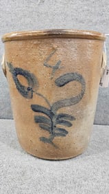 Early decorated 4-gal stoneware jar