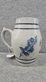 German Gesundheit Cobalt decorated pitcher