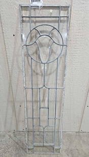 Leaded glass window: 11in x 43in. A few panels with beveled edges.
