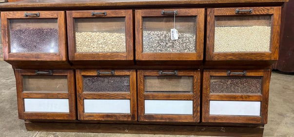 Outstanding Walker Bin Co 8-drw Country Store Seed Counter