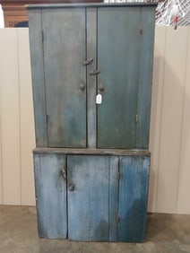 Excellent Blue Painted Stepback cupboard
