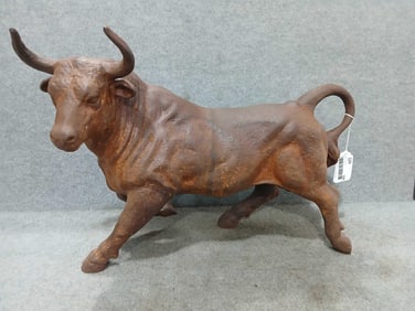 Heavy cast iron Bull sculpture