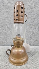 Great Mid 1800s Brass Whale Oil Skater's Lantern