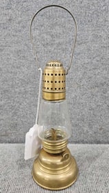 Excellent Mid 1800s Brass Whale Oil Skater's Lantern