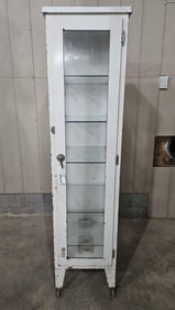 Early Metal Medical cabinet with shelves