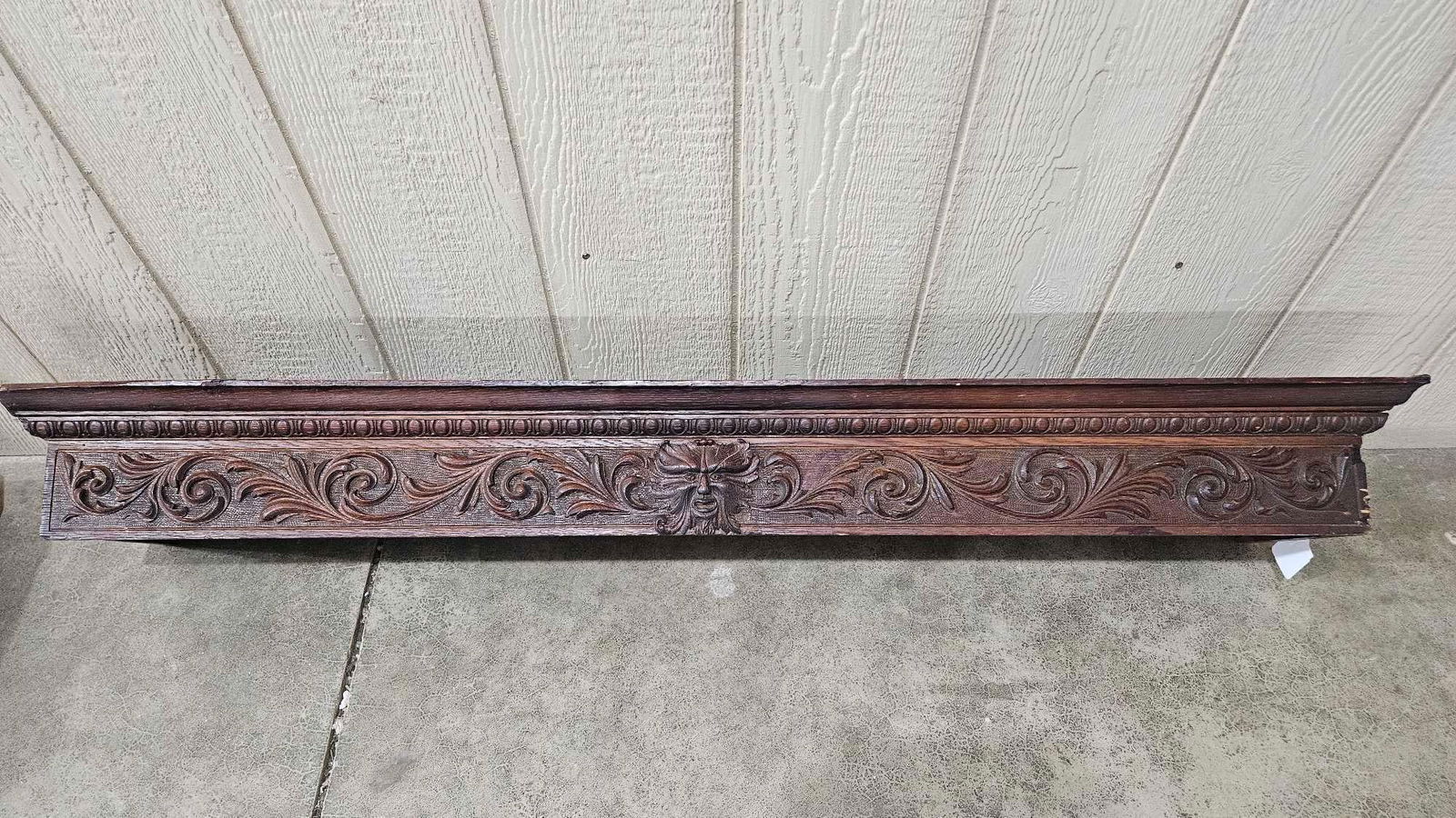 Early Oak Carved Mantle with North Wind Face (1 of 6)