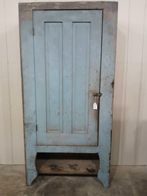 Outstanding Early Primitive Blue Painted Cabinet