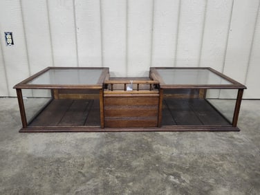 Early Oak Country Candy Store Showcase w/register drwr