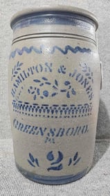Highly decorated Hamilton & Jones 2gal jar