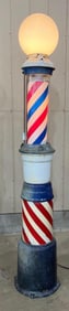 Antique Beardsley Mfg Co porcelain barber pole