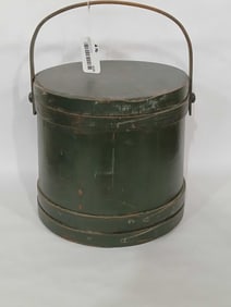 Green painted Firkin bucket
