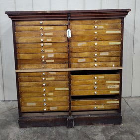 Early 32 drw Mercantile Ribbon cabinet