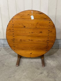 French 19th century Wormy Pine Wine Tasting Table