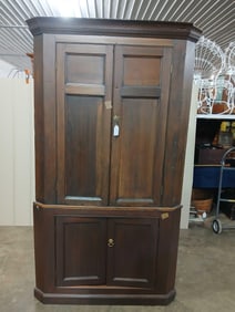 1800s Walnut Corner Cabinet