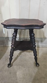 1800s Glass Ball Bottom Claw Foot Table