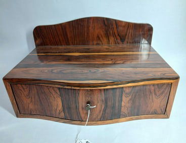 Beautiful veneered clock shelf with drawer