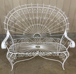 Wrought Iron Peacock Loveseat