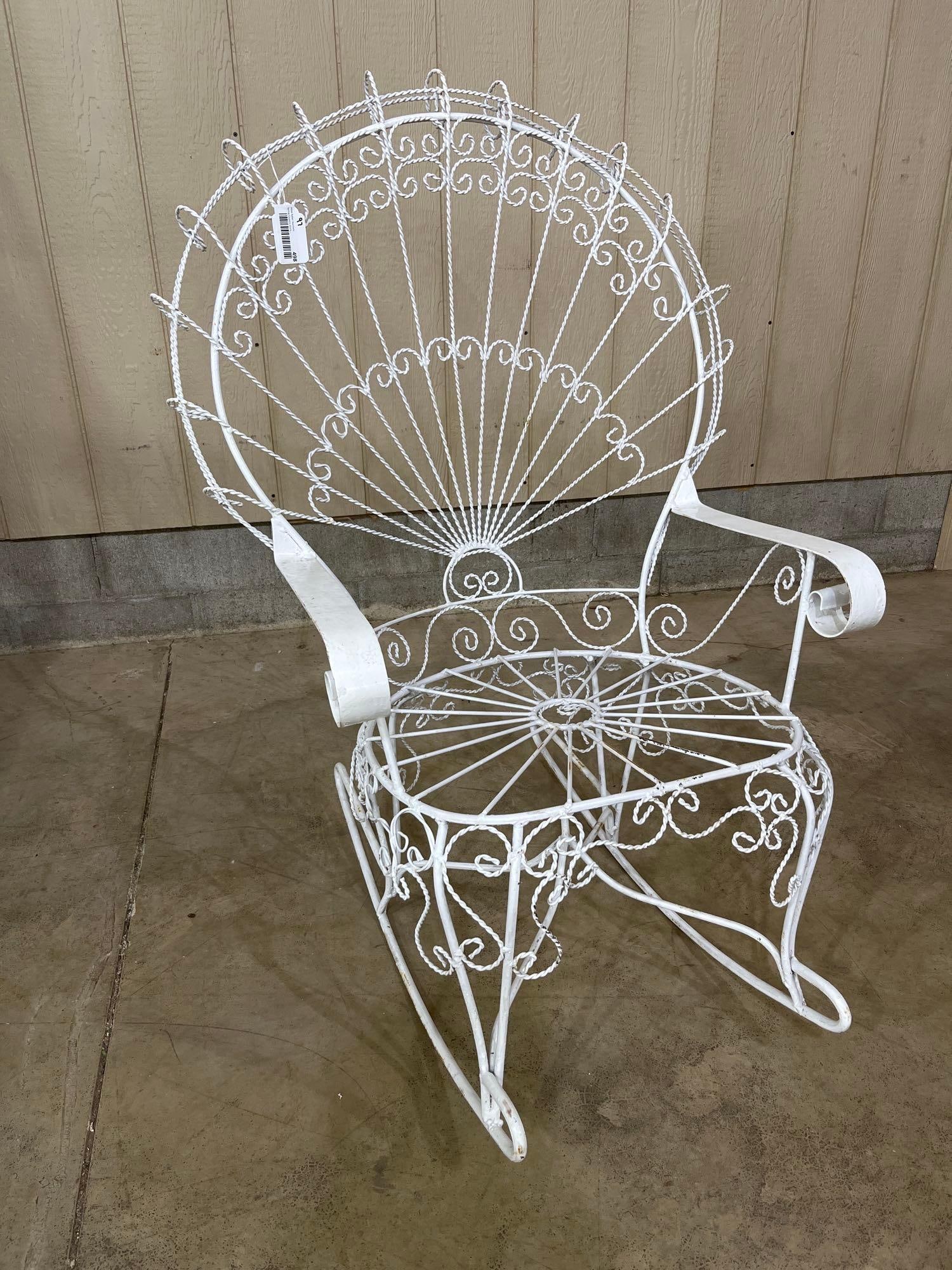 Wrought-iron Peacock Rocker: .
