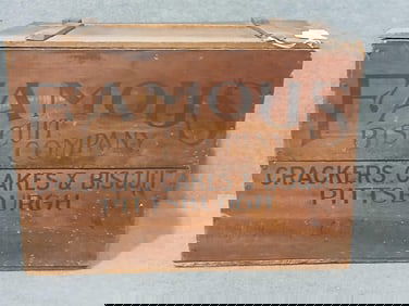 Famous Biscuit Co (Pittsburgh) wood crate with lid