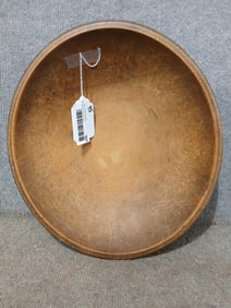 Wooden butter bowl in blue paint