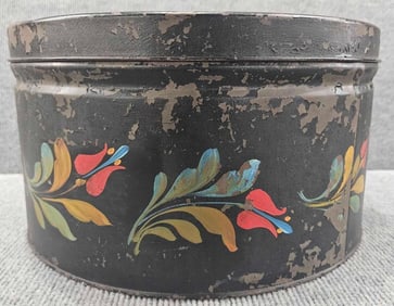 Hand-painted Country Store tin with display lid