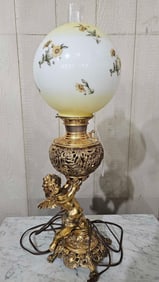 B&H Bradley & Hubbard Cherub Banquet Lamp