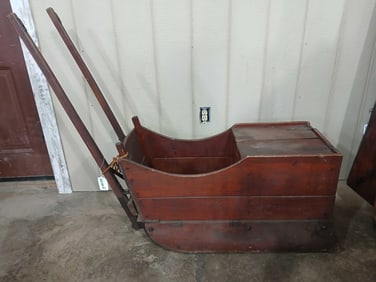 Early primitive Dog Sleigh with storage box