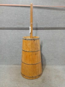 Primitive wooden dasher churn