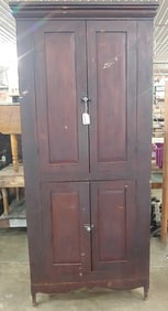 Early American sq nailed flatwall cupboard