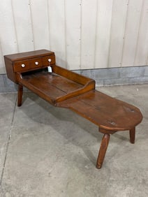 Early American mortised 3-drw Cobblers Bench