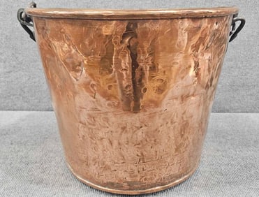 Early dovetailed copper bucket