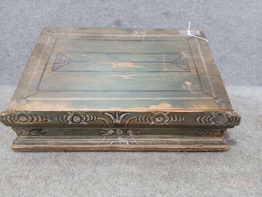 Great 19th c Pine Podium Book/Bible rack in orig paint