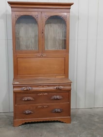Beautiful Victorian 2pc drop front Secretary/Bookcase