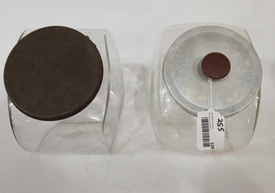 2-Country Store counter top glass candy/cookie jars