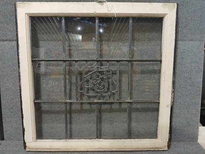Leaded glass window: 28.5in x 30in.