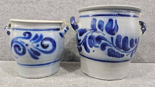 2- German Westerwald double handled crocks