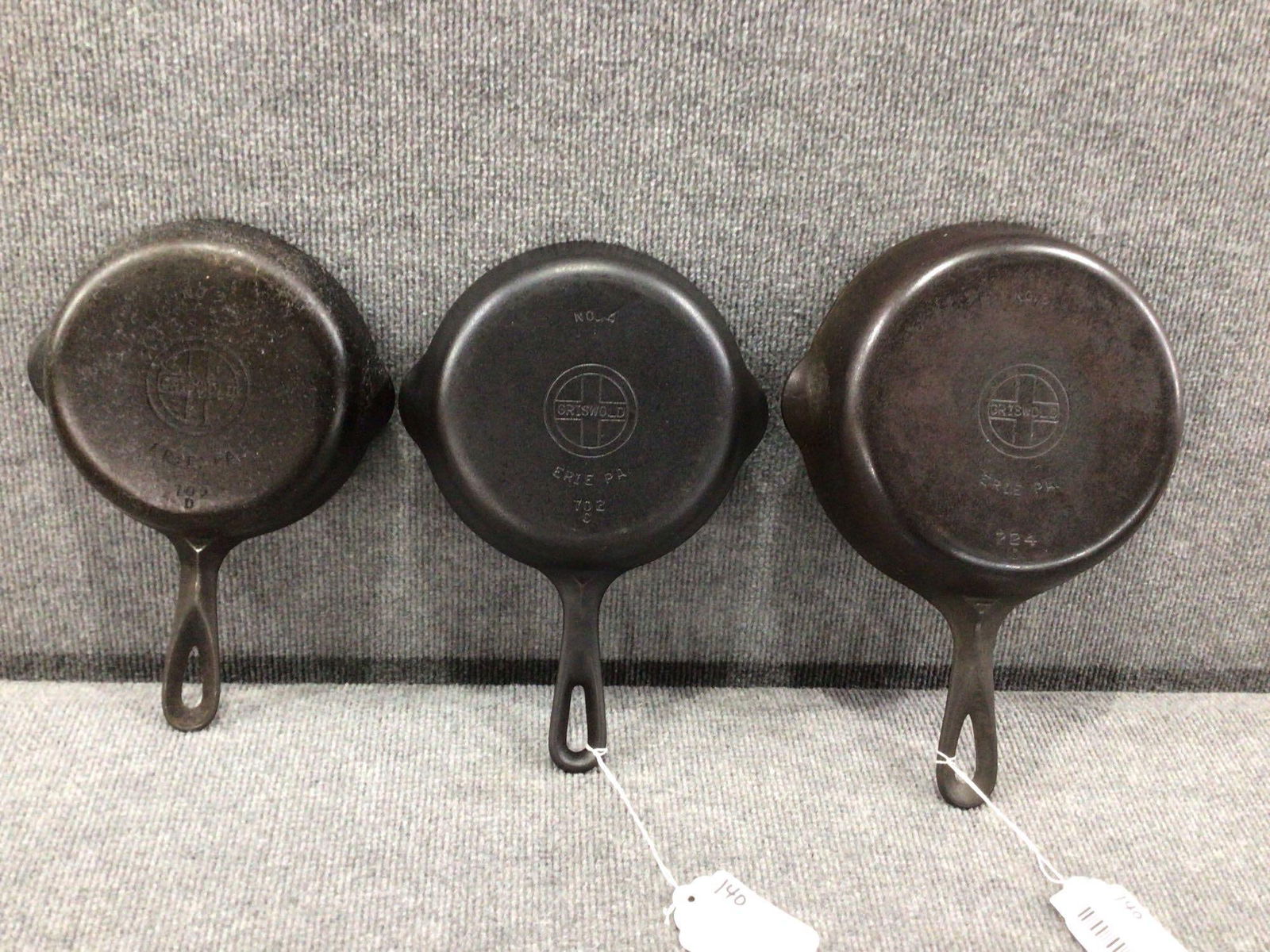 Griswold #3, #4 & #5 cast iron skillets (1 of 5)