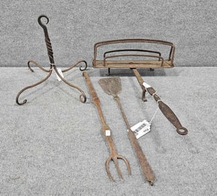 Hearthenware iron Toaster, Fork, Spattle & Meat Hanger