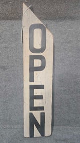 Hand-Painted Wooden mitered 2-sided OPEN sign