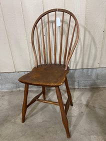 Early Farmhouse Windsor Hoop Back Plank Bottom Chair