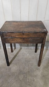 Early slant top Depot desk with drawer