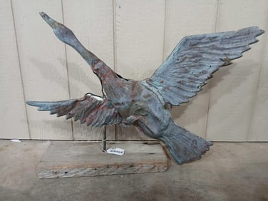 Unusual copper Goose weathervane topper