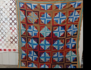 Log Cabin top and Cutter quilt