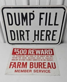 Farm Bureau and Dump Signs