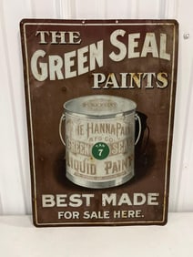 Green Seal Paints Tin Sign