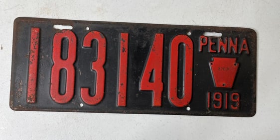 1919 Penna License Plate