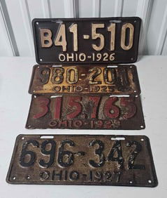 1923-1927 Ohio License Plates