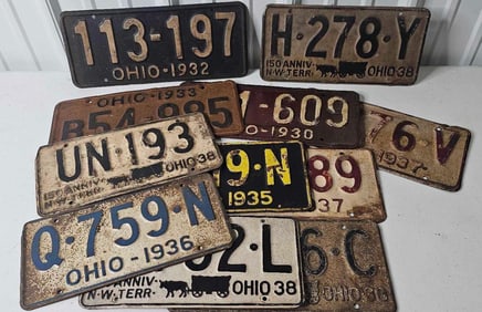 1930-1938 Ohio License Plates